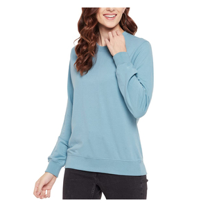 Sudadera de Forro Polar para Mujer, Cuello Redondo, Manga Larga, Resistente al Viento, con Bordado, Tejido de Poliéster/Algodón - Product Image 3