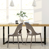 Chaise de salle à manger ergonomique moderne en plastique à dossier creux, durable, design contemporain moulé intégré, chaise d'appoint de loisirs pour la maison et le café
