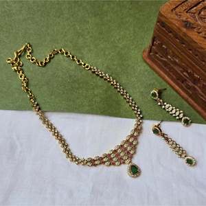 Women's 24K Gold Plated Designer Fine Jewelry Necklace Set for Bridal & Daily Wear - Product Image 1