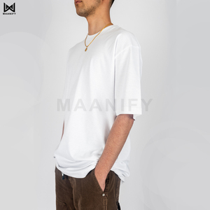 เสื้อยืดสตรีทแวร์คลาสสิกสั่งทำขายส่ง แบบยูนิเซ็กซ์ ผ้าหนา GSM 100 เปอร์เซ็นต์ ผ้าฝ้ายหวีอย่างดี เสื้อเปล่า OEM - Product Image 2