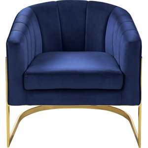 Sofá de Diseño Nórdico para Sala de Estar, Sofá Individual Moderno y Lujoso para Dormitorio, con Estructura Metálica Dorada - Product Image 4