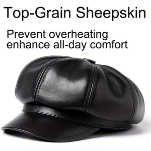Gorras de Cuero Suave Hechas a Mano, Elegantes Gorras Planas de Cuero de Alta Calidad, Personalizadas y Modernas para Venta al por Menor y al por Mayor - Product Image 4