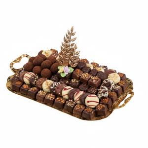 Bandeja de metal plateada de alta calidad, directa de fábrica, para servir chocolate y postres, elegante bandeja para dulces, para uso doméstico y hotelero. - Product Image 6