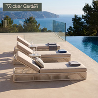 Chaise longue de luxe réglable pour l'extérieur, idéale pour la vente en gros, pour le bord de piscine