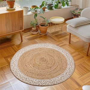 Tapis en jute de 1,5 m, couleur unie, à poils longs, résistant aux taches, lavable, adapté aux animaux domestiques, fait main, style traditionnel, idéal pour les entrées - Vente chaude - Product Image 3
