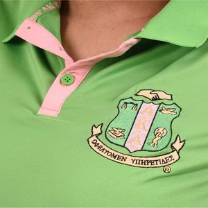AKA Jacquard Polo Green Color Women's Short Sleeve Collared Performance Polo Shirt Casual Golf Apparel - Product Image 5