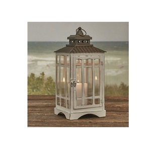 Portavelas de Madera Rústico con Paneles de Vidrio y Asa de Cuerda, Centro de Mesa Decorativo Estilo Granja - Product Image 6