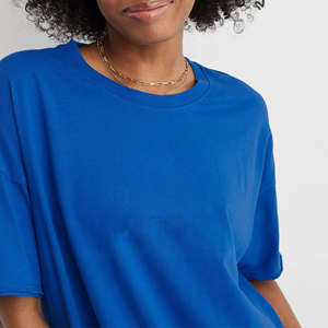 Camiseta Deportiva Casual Ligera y Transpirable de Poliéster y Algodón Azul Rey Ecológica para Mujer - Product Image 2