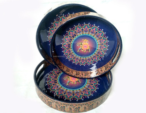 Top Selling KAMRAN <b>Round</b> Wooden <b>Serving</b> <b>Tray</b> with Customizable Size & Logo for Home Hotel Restaurant Use-Premium Quality - Product Image 2