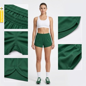 Shorts de sport vert uni pour femmes SAMAVIA, shorts personnalisés pour femmes, vêtements de sport, fabricant OEM ODM en gros - Product Image 5
