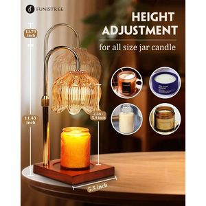 Adjustable Height Flower Candle Warmer Lamp with Timer <b>Dimmer</b> for Birthday or Valentine's Day Women/Mom's Gift - Product Image 4