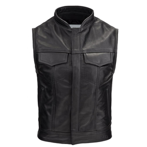 Gilet en cuir haut de gamme en cuir véritable, fabrication OEM, marque privée, approvisionnement en gros, exportation, marché du vêtement - Product Image 4