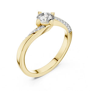 Anillo de Oro Rosa de 14K con Diamante Cultivado en Laboratorio, Corte Redondo, para Mujer |   Ropa de Oficina |   Diamante Cultivado Nuevo - Product Image 5