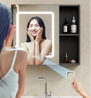 Meuble de salle de bain avec vasque double moderne blanche de 48 pouces, à poser au sol, résistant à l'eau, avec miroir intelligent