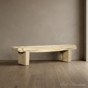 Banco Bajo de Madera Reciclada Estilo Rústico, Muebles de Granja para Jardín, Recibidor, Sala de Estar, Decoración del Hogar - Product Image 6