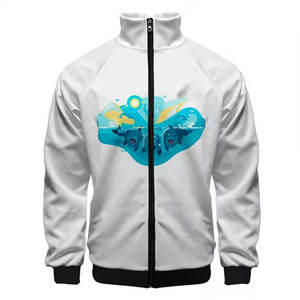 เสื้อโค้ชผู้ชายขายส่ง ผ้าแคนวาส คอตั้ง ปักโลโก้ด้านหน้า โลโก้สั่งทำได้ ไซส์ใหญ่ เสื้อแจ็คเก็ตผ้าฟลีซ - Product Image 3