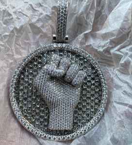 Colgante personalizado de plata de ley 925 para hombre, joyería hip hop, colgante con logotipo de diamante moissanita VVS, colgante de rapero. - Product Image 2