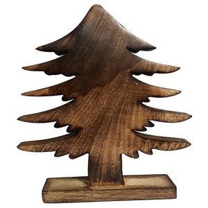 งานหัตถกรรมสไตล์อินเดียตกแต่งต้นคริสต์มาสแบบแขวนดีไซน์ใหม่แนววินเทจปรับแต่งได้โลหะตกแต่งบ้านด้วยไม้ - Product Image 3