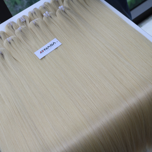 Precio barato Sin enredos Color claro 1m2 100g 12 \ "Cutículas alineadas Extensiones de cabello humano crudo vietnamita Máquina recta natural - Product Image 5