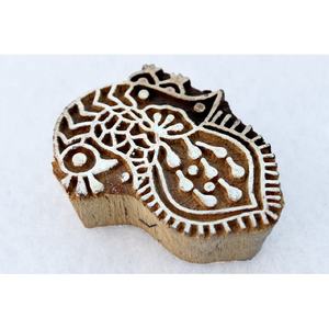 Bloque de impresión de tela tallada a mano, sello decorativo de bloque de impresión de madera - Product Image 3