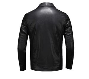 New Winter Tall Men Brown Regular Boxy Fit Original Cowhide Leather Sheep Fur Biker Jacket Breathable Casual Plus Size Winter - Product Image 3