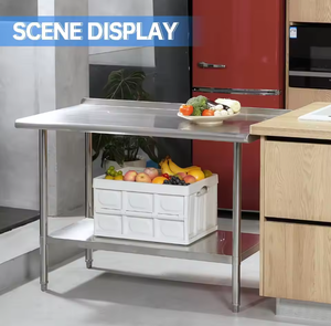 Heavy Duty Stainless Steel Utility Cart With Wheels Mobile Kitchen Prep Table Commercial Storage Trolley 2 Tier <b>Workstation</b> - Product Image 3