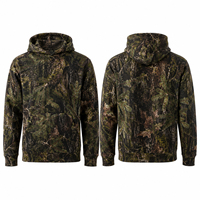 Hoodie Berburu Poliester Bernapas Bermotif Kamuflase Musim Gugur Unisex, Anti Air, Anti Angin, Lengan Panjang, Bahan Soft Shell