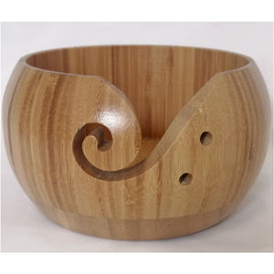 Bol à fil en bois fait main avec découpes spirales, grand format, écologique, pour le rangement du fil à tricoter et le crochet - Product Image 6
