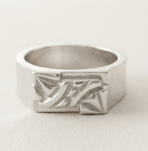 Bague gravée abstraite DIVYORO - Product Image 2