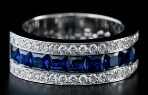 Anillo de Boda con Diamante Cultivado en Laboratorio, Corte Brillante-Princesa, Oro Blanco de 10K, Chapado en Rodio, Anillo de Lujo Moderno para Mujer - Product Image 3