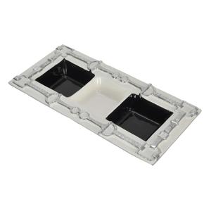 White <b>Black</b> Enamel 3 Compartment <b>Trays</b> Snacks Cookie <b>Tray</b> & Dish For Serving Decorative <b>Trays</b> For Guests Room Tabletop - Product Image 5