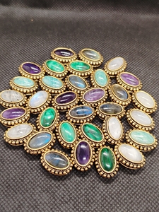 Gemstone Connector Gold Plated & Antique Plated Jewelry Making Double Loop Connector - Product Image 2