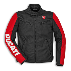 Chaqueta de Motociclismo Ducati de Cuero para Carreras, 220g, Manga Larga, Resistente al Viento, Estampada, Unisex para Adultos - Product Image 1