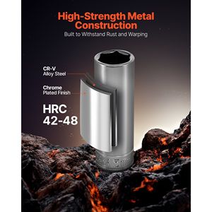 Set di chiavi a bussola da 44 pezzi con attacco da 3/8 di pollice, metrico e SAE, profondo e piatto, kit di attrezzi per meccanici con accessori - Product Image 2