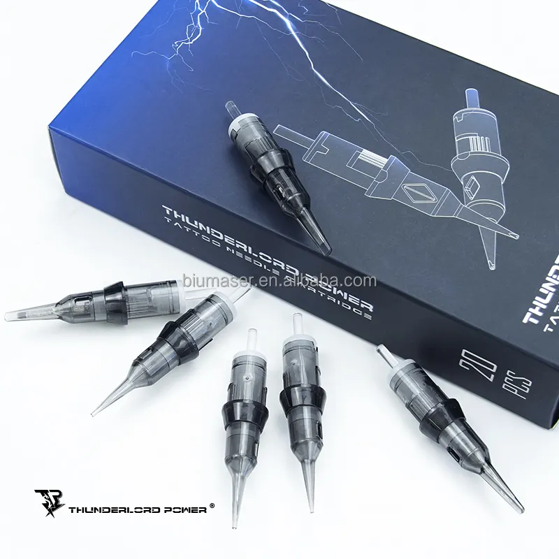 Biomaser 20 cái/lốc Màu Xám Tattoo Cartridge Kim Dùng Một Lần Vô Trùng Kim Cartridge Cho Hình Xăm Súng