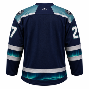 Maillot de hockey sur glace personnalisé pour hommes, tissu en maille de qualité supérieure, uniforme d'équipe, sublimation, tissu sergé, maillot de hockey - Product Image 2