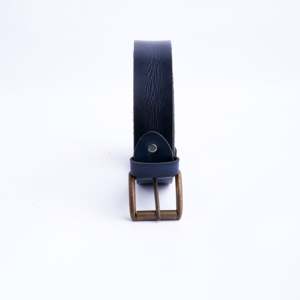 Ceinture en cuir véritable, cuir de vache, couleur unie, boucle en cuivre, style décontracté, ceinture pour homme durable, largeur 35 mm - Product Image 1