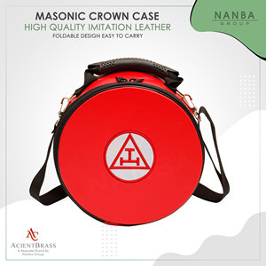 Étui en cuir léger rouge de qualité supérieure pour casquette et chapeau de la Franc-Maçonnerie Royal Arch, avec fermeture éclair - Product Image 6