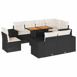 Conjunto de Sofás Modulares Grandes de Ratán PE Negro para Jardín, Elegante Colección de Muebles para Exteriores - Product Image 2