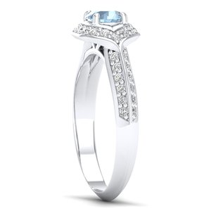 Anillos de Moissanita con Certificación GRA de Plata de Ley 925 al por Mayor REYES con Piedra Preciosa Aguamarina, Joyería a Precio de Fábrica para Mujer - Product Image 3