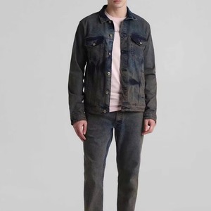 Custom Color And Size Pakistan Made <b>Men</b> <b>Denim</b> <b>Jacket</b> Printed Design Embossed Look <b>Men</b> <b>Denim</b> <b>Jacket</b> - Product Image 1