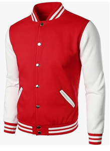 Blouson Bomber Varsity Personnalisé en Toile Brodé Solide avec Col Montant, Idéal pour l'Hiver, Style Baseball, Nom/Numéro Personnalisable - Product Image 4
