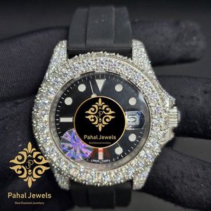 นาฬิกาเพชรหรู Pahal Jewels ตัวเรือนสแตนเลสทรงกลม 40 มม. ระบบควอตซ์ สายซิลิโคนสีดำ สำหรับทุกเพศ - Product Image 5