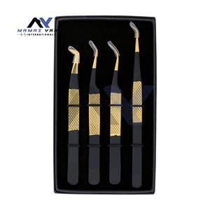 Juego de Pinzas de Precisión con Punta de Fibra de Acero Japonés, 4 Herramientas Profesionales BMG para Extensiones de Pestañas, para Uso Estético - Product Image 4