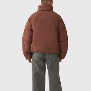 Custom 3D Puff Letter <b>Cropped</b> <b>Puffer</b> <b>Jacket</b> Men Stand Collar Oversized Bubble Coat Streetwear Winter Padded <b>Jacket</b> Manufacturer - Product Image 2