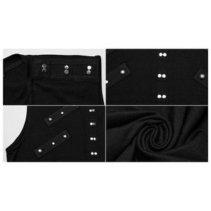 เสื้อกล้ามตาข่ายประดับหมุดสไตล์พังก์ร็อก กอธิค สตีมพังก์ สีดำสำหรับผู้ชาย ขายส่ง - Product Image 3