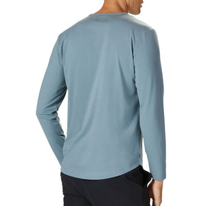 Nouveauté : T-shirts à manches longues unis, couleur unie, séchage rapide, pour la gym, l'entraînement sportif, la course à pied, vêtements de fitness pour hommes - Product Image 4