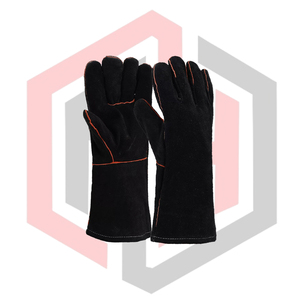 Gants de travail en cuir noir, résistants, antistatiques, anti-déchirures, de sécurité, 11 oz, 16 pouces, antidérapants - Product Image 1