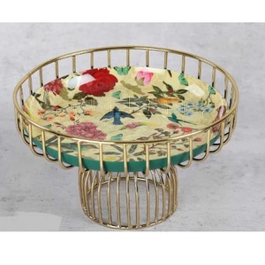 Modern Design Multilevel Golden Finished Metal Cake Stand Christmas Party Celebration Metal Cake Stand Enamel Finished - Product Image 1