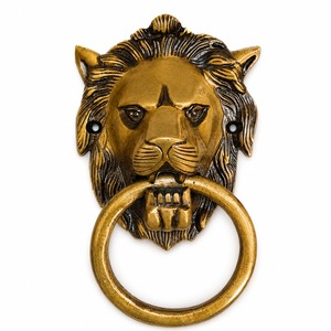 SHUBHAM - Timbre de Puerta con Cabeza de León de Latón Macizo, Acabado Antiguo, Decorativo, para Puerta Principal - Product Image 4